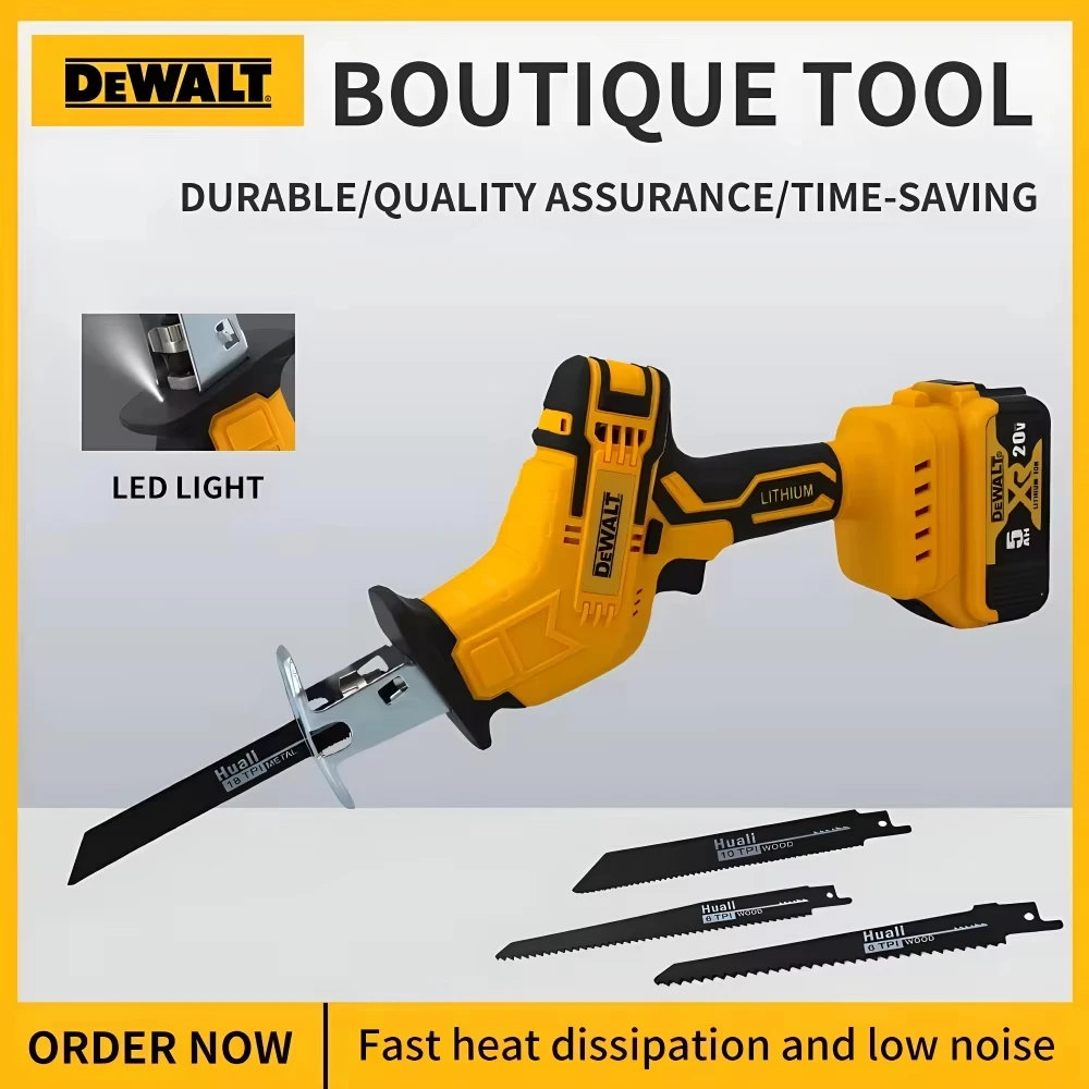 Dewalt 20V Cordless Reciprocating Saw 2800RPM Brushless Electric Saw Multifunctional Metal Wood Pipe Cutting Saw Power Tool