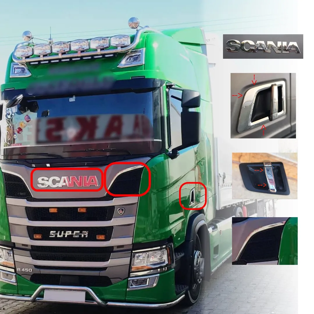 

Scania NG SC S/R Compatible M3 Chest Lettering Chrome + Door Handle Chrome + Handle + Kılıç Chrome WN10002