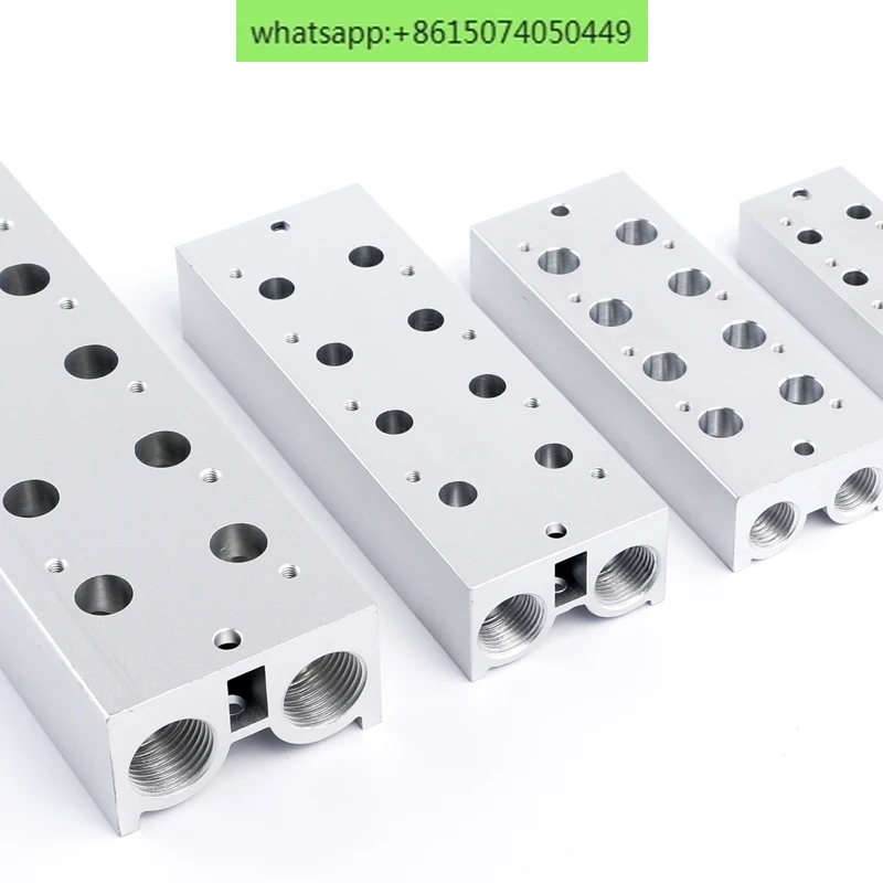 Electromagnetic valve base 3V100M/200M/300M/400M-1F2F3F4F5F6F7F8F9F10F manifold plate