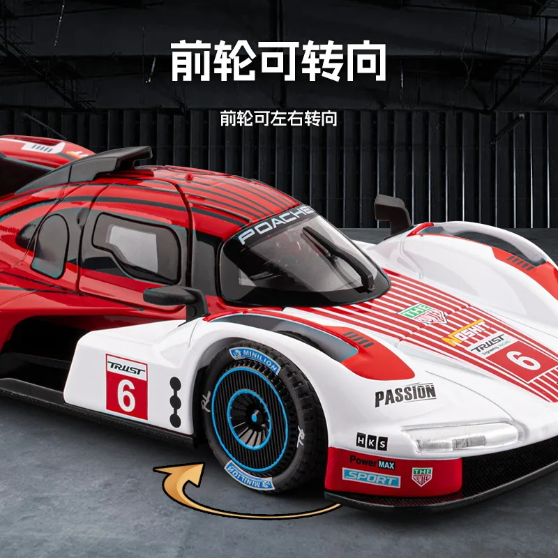 1:22963 modelo de coche de carreras modelo de aleación de simulación sonido y luz adorno de coche de juguete extraíble