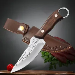 Boning Knife Chef Cleaver Meat Vegetable Kitchen Knives Slicing Fish Steak Knife Wood Handle Hand Forge Utility Barbecue Cleaver