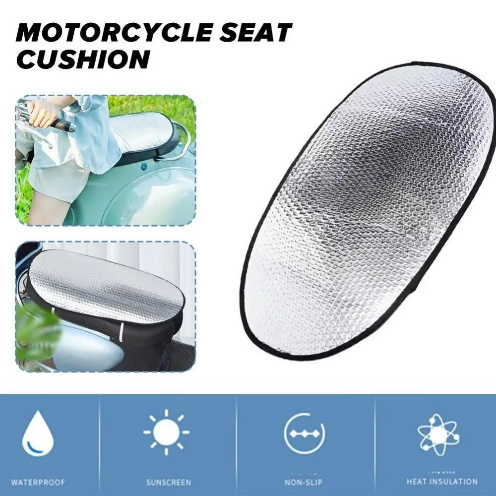 

Aluminum Foil Motorcycle Seat Cover Waterproof Anti-slip Sunscreen Scooter Pad Heat Insulation Breathable Seat Protector Mat