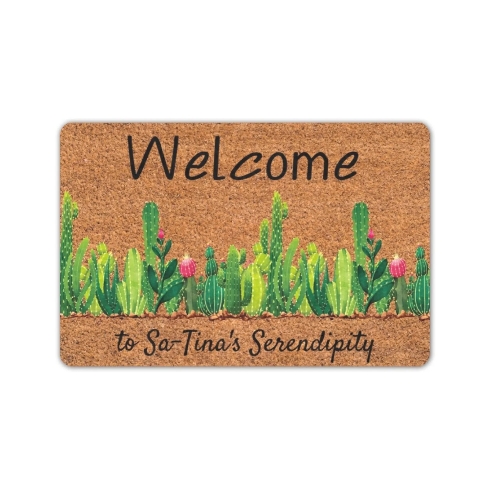 

Custom Welcome Cactus Doormat Personalized Doormat Outdoor Indoor Floor Door Mat Entrance Funny Mat Welcome Doormat Home Decor