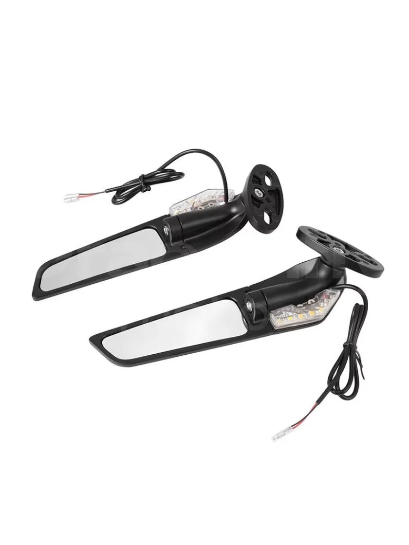 Gemodificeerde motorfiets achteruitkijkspiegel zijspiegels windvleugel verstelbaar draaibaar met LED-licht voor Yamaha YZF R1 R6 R25 R3 Suzuki GSXR
