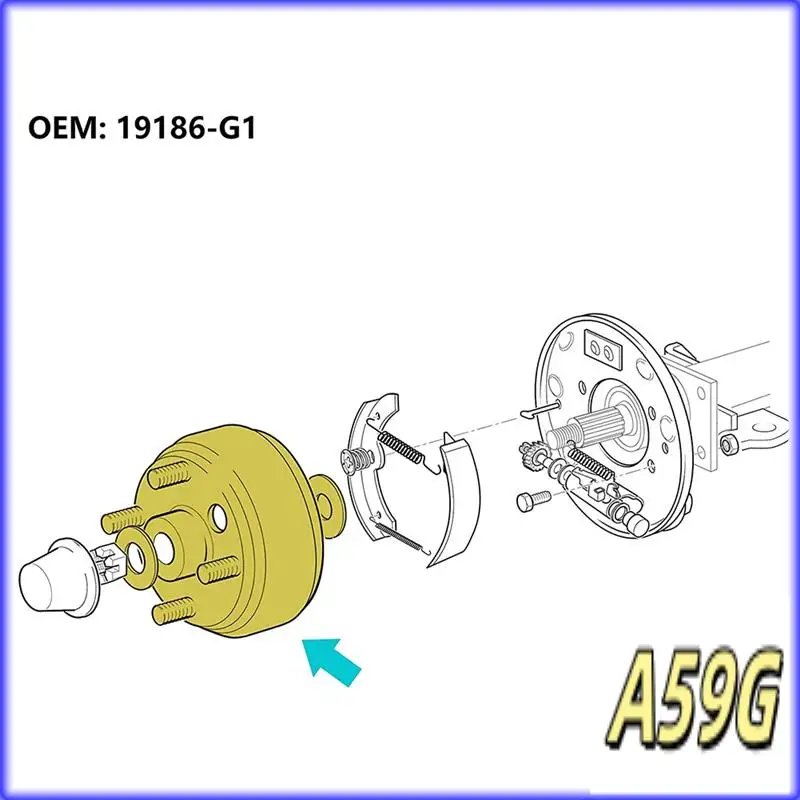 

G9-2Pcs Golf Cart Brake Drum Hub Assembly For 1982-Up EZGO TXT PDS Electric Cart (Not Fit Gas Models) 19186G1 19186G1P