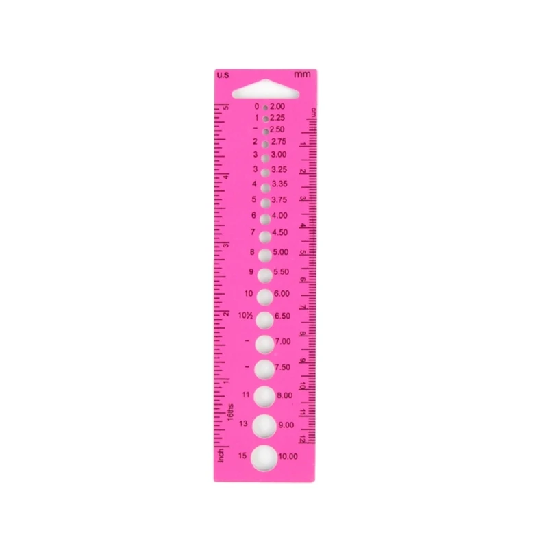 Knitting Needle Gauge Ruler Circle Geometric Template Ruler for Knitting Needle