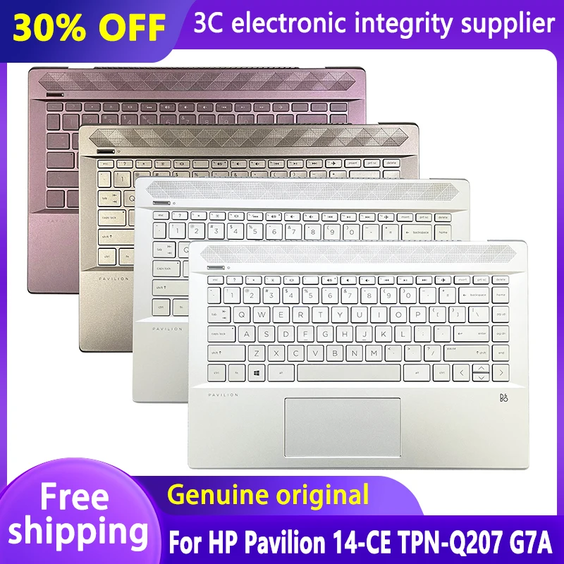 

New Original US Keyboard for HP Pavilion 14 14-CE TPN-Q207 G7A Laptop Palmrest with Backlit Keyboard Fingerprint Hole Upper Case