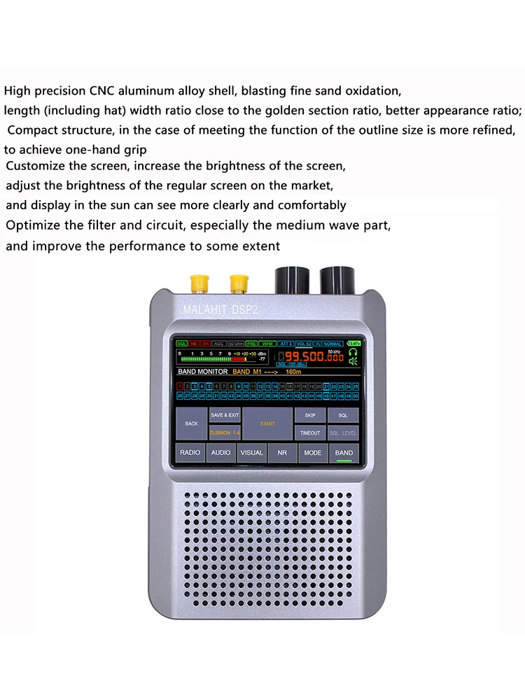 Новая прошивка 2,30, цифровая портативная радиостанция второго поколения, аккумулятор 5000 мАч, радиодинамик, регулируемый фильтр, 3,5-дюймовый сенсорный ЖК-дисплей