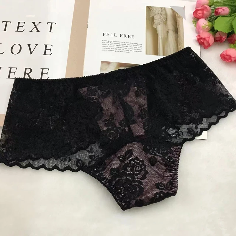 Sissy Male Gay Underwear Crossdress Briefs Panties Men Lace Frill Underpants Sexy Flower Mens Underwear