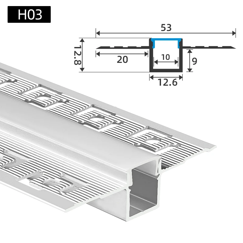 Hot Sale Plaster Led Aluminum Profile Drywall LED Light Strips Gypsum Aluminum Profile Channel Diffuser