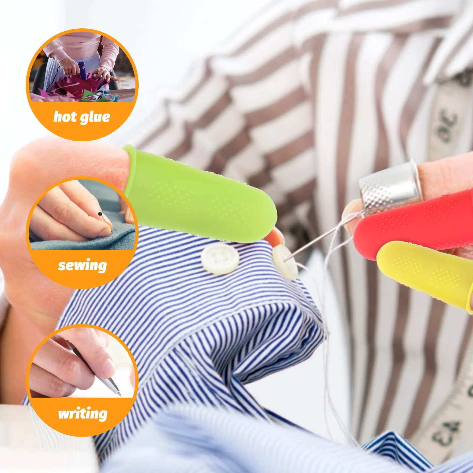 

Набор из 12 премиальных силиконовых напальчников: износостойкие, гибкие, противоскользящие защитные накладки для строительства, кулинарии, рукоделия и домашнего использования