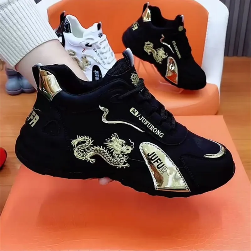 NEW Women‘s Sports Shoes Embroidery Breathable women Sneakers  Breathable Low-top Matching Lace-up Women platform shoes