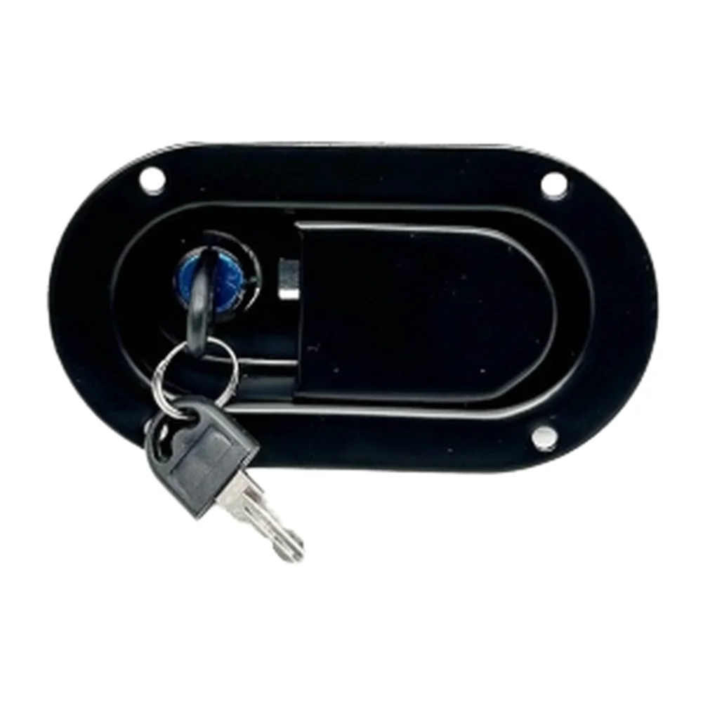 139x78mm Oval Door Lock Silver Without Keys For Generator Set Power Cabinet Industrial Equipment Security Control Panel Black