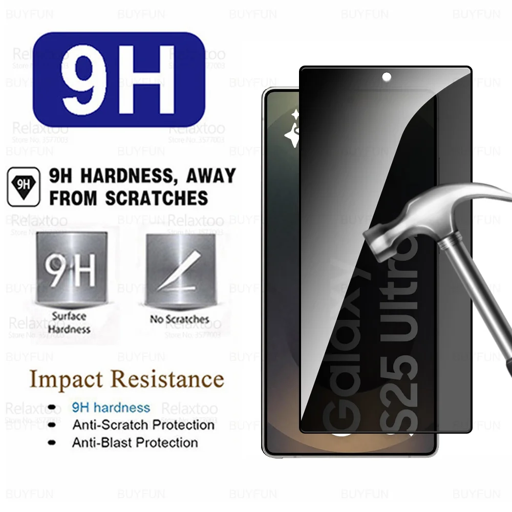 4-1 قطعة الخصوصية الزجاج المقسى لسامسونج غالاكسي S25 الترا S24 زائد مكافحة زقزقة حامي الشاشة المضادة للتجسس فيلم S25Ultra S24Ultra