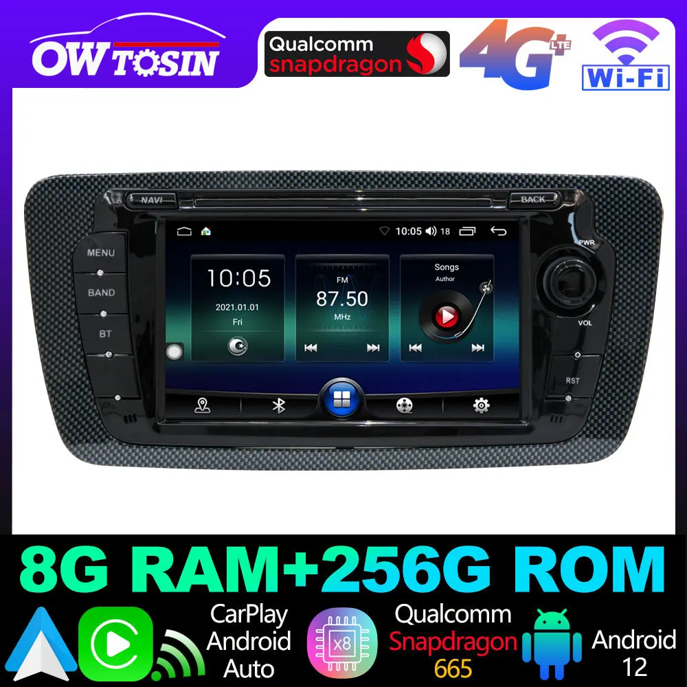 UIS7870 12G+256G Android 13 Car Radio Multimedia Player For Seat Ibiza 6j 2008-2015 Auto CarPlay GPS Stereo 360 Panoramic Camera