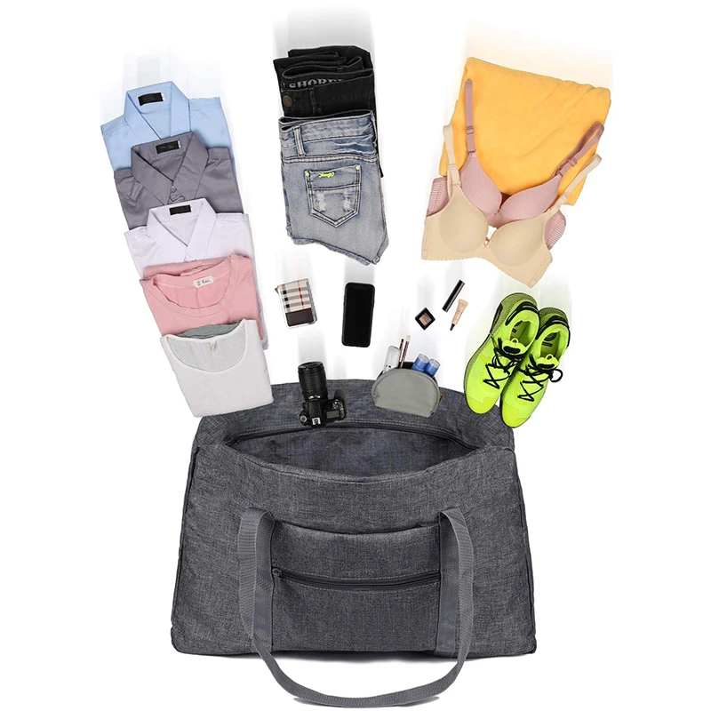 TINYAT Tas Tangan Poliester Wanita Multiwarna Kapasitas Besar Tas Travel Lipat Ringan dan Tahan Lama untuk Perjalanan Luar Ruangan.