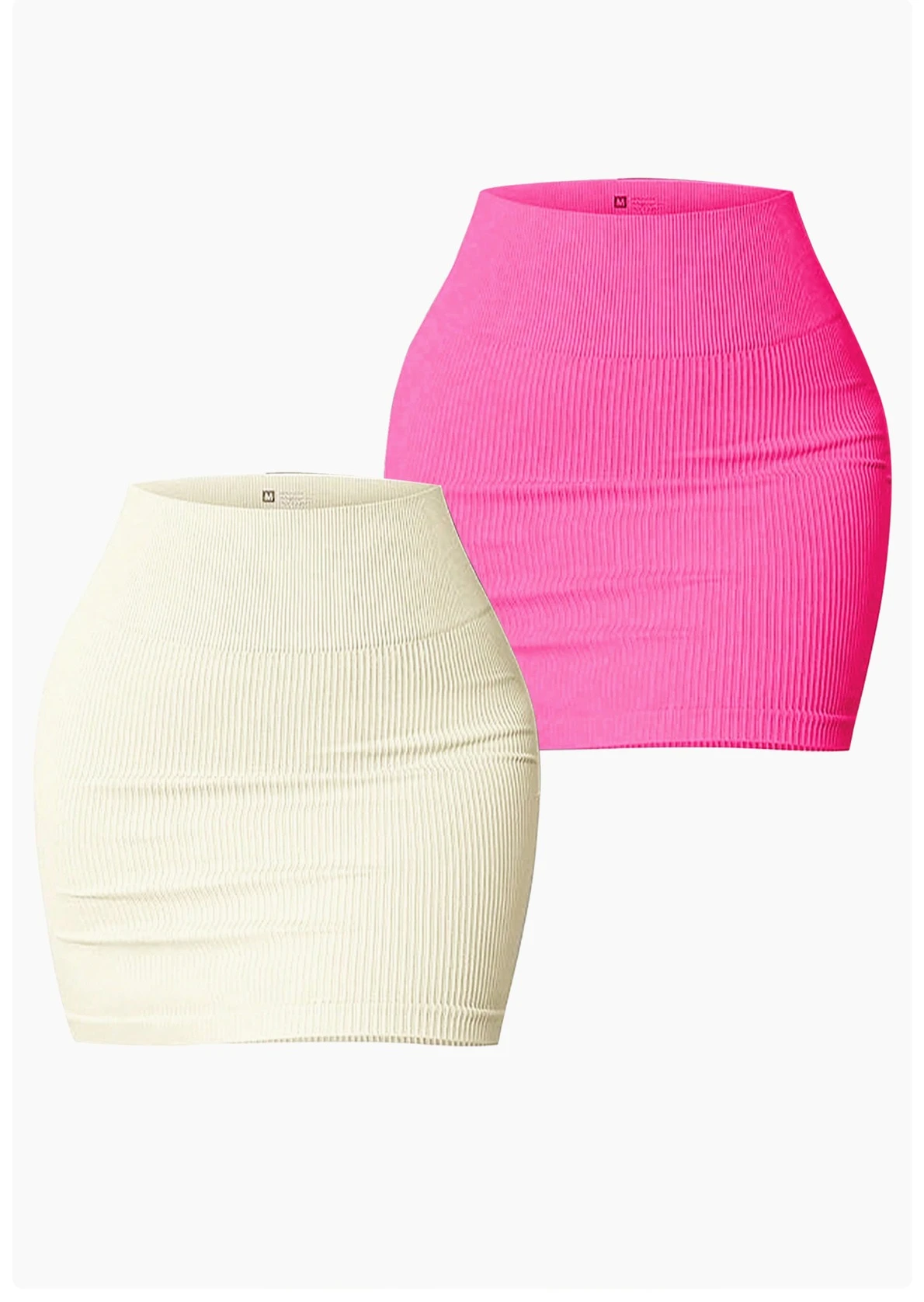 Damen Nahtloser Hochtaillierter Bodycon Minirock Gerippter Dehnbarer Yoga-Rock Lässiger Slim Fit Workout Sommer Po-Lift Kurzrock – Detail 9