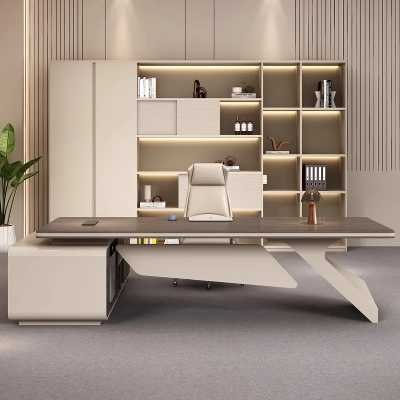 

Luxury Wooden Office Desk Modern Bedroom Executive Storage Office Desk Aesthetic European Mesas Escritorio Trendy Furniture
