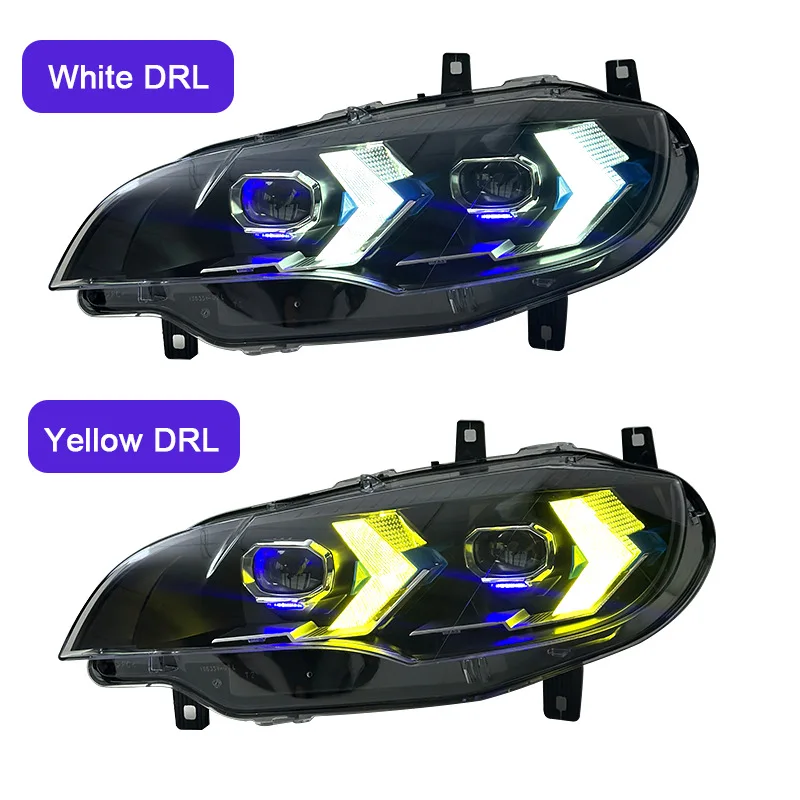 -For Upgraded Full LED Headlight Assembly for X6 E71 2008-2014 Old to New Style LED Lens Daytime Running Light DRL^