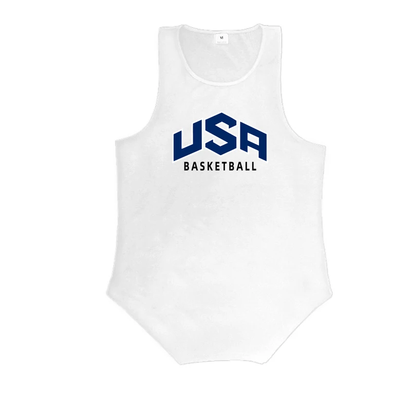 Usa Basketball Letter Logo Sleeveless Sport Shirts Gym Bodybuilding Fitness Muscle Tank Tops Summer Cotton Breathable Mens Vests