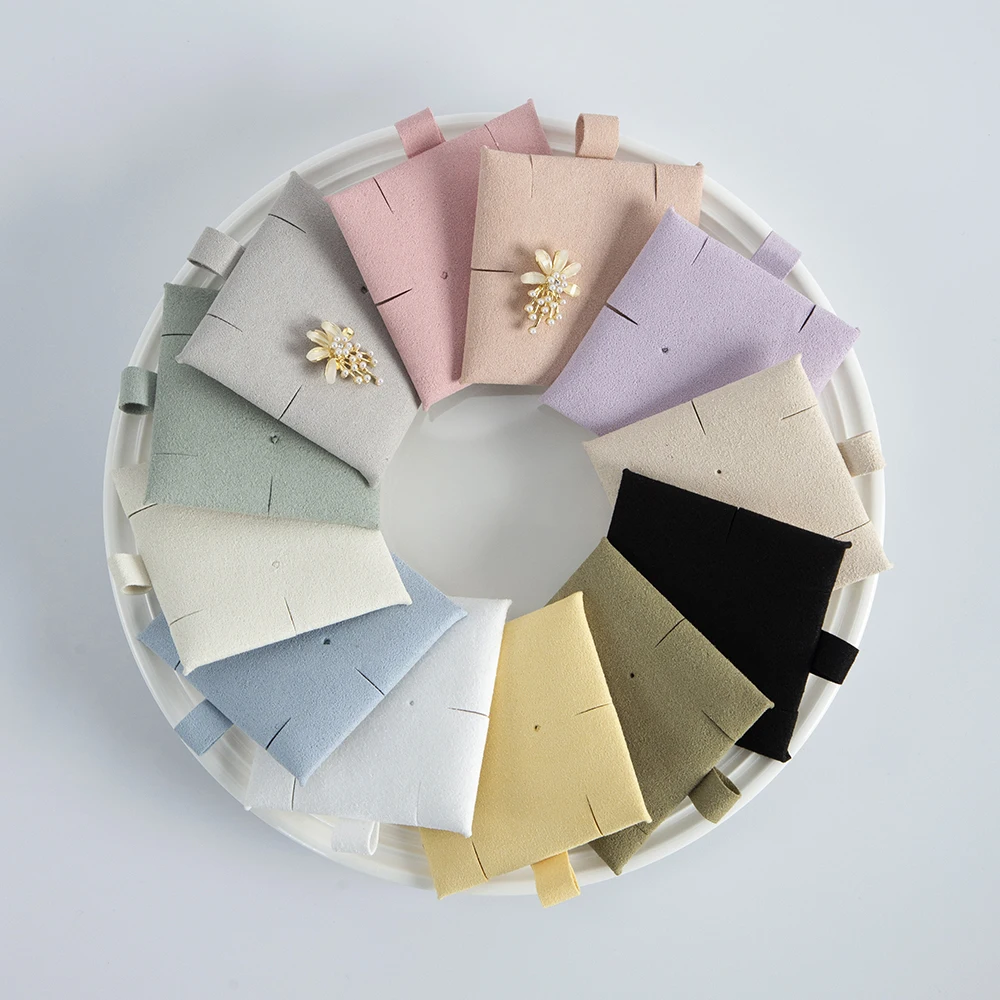 5pcs Microfiber Suede 6x6cm Jewelry Packaging Display Pads Can Personalised Earrings Necklace Bracelets Jewellery Insert Cards