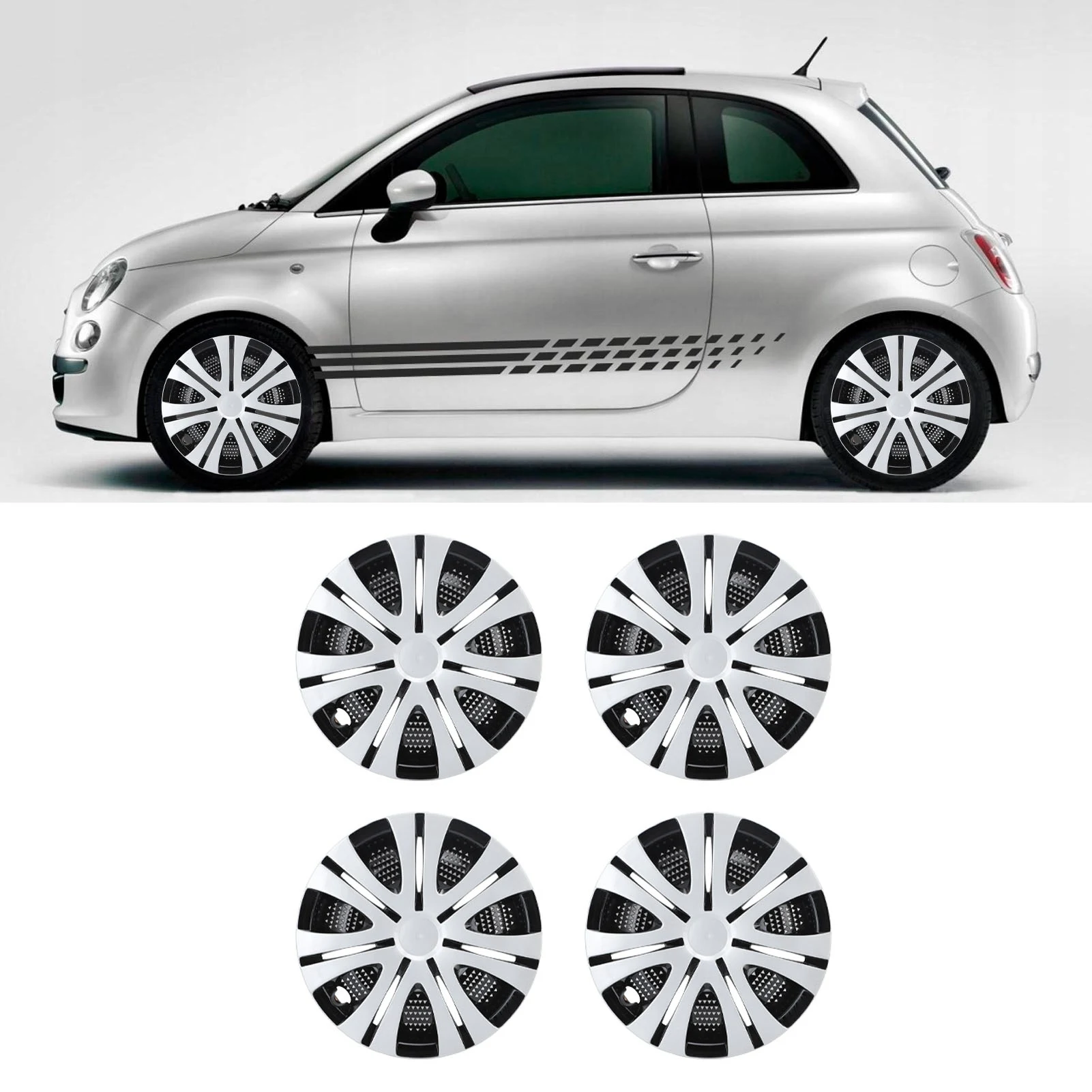 

4 шт. 13-дюймовая крышка ступицы колеса - Аэродинамическая защита обода колеса из АБС-пластика для большинства автомобилей, грузовиков, фургонов, прочный автомобильный аксессуар для колес