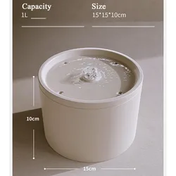 Ceramic Cat Water Fountain 33.82oz/1L Automatic Super Silent Pet Drinking Dispenser with 1 Filters Dog Water Bowl Dispenser