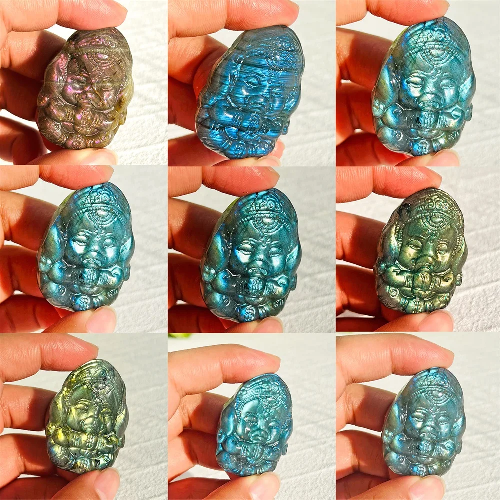 1PC Natural Labradorite Xangsane,Hand carving,Double Sided Reflection Ultrastrong Light,Home Decoration,Crystal Heal,Reiki Heal