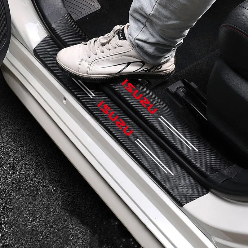 Carbon Fiber Car Door Threshold Sticker Auto Trunk Protective Strip for Isuzu D-MAX D MAX Dmax I II WFR VAN NFR ATV TROOPER