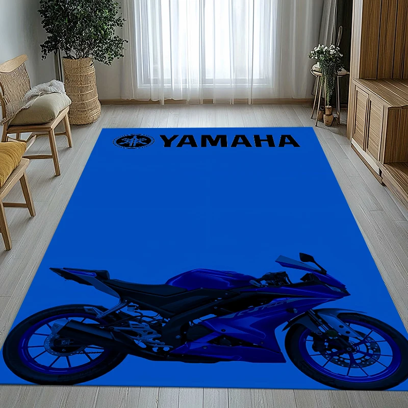 

Ретро-коврик с изображением мотоцикла Yamaha Racing для гостиной, нескользящий, мягкий, для спальни, детской игровой комнаты, дивана, домашнего декора, придверный коврик