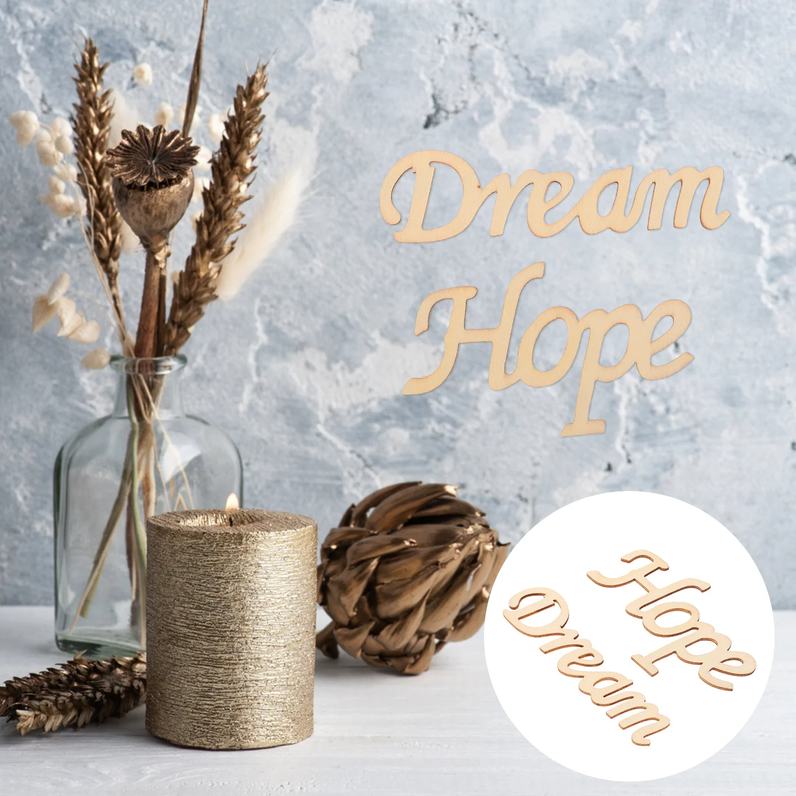 

2Pcs Wood Letter Ornaments Decorative Wall Decor Hanging Sign Practical Home Accessory Gift Idea Wall Decor Home Accessory