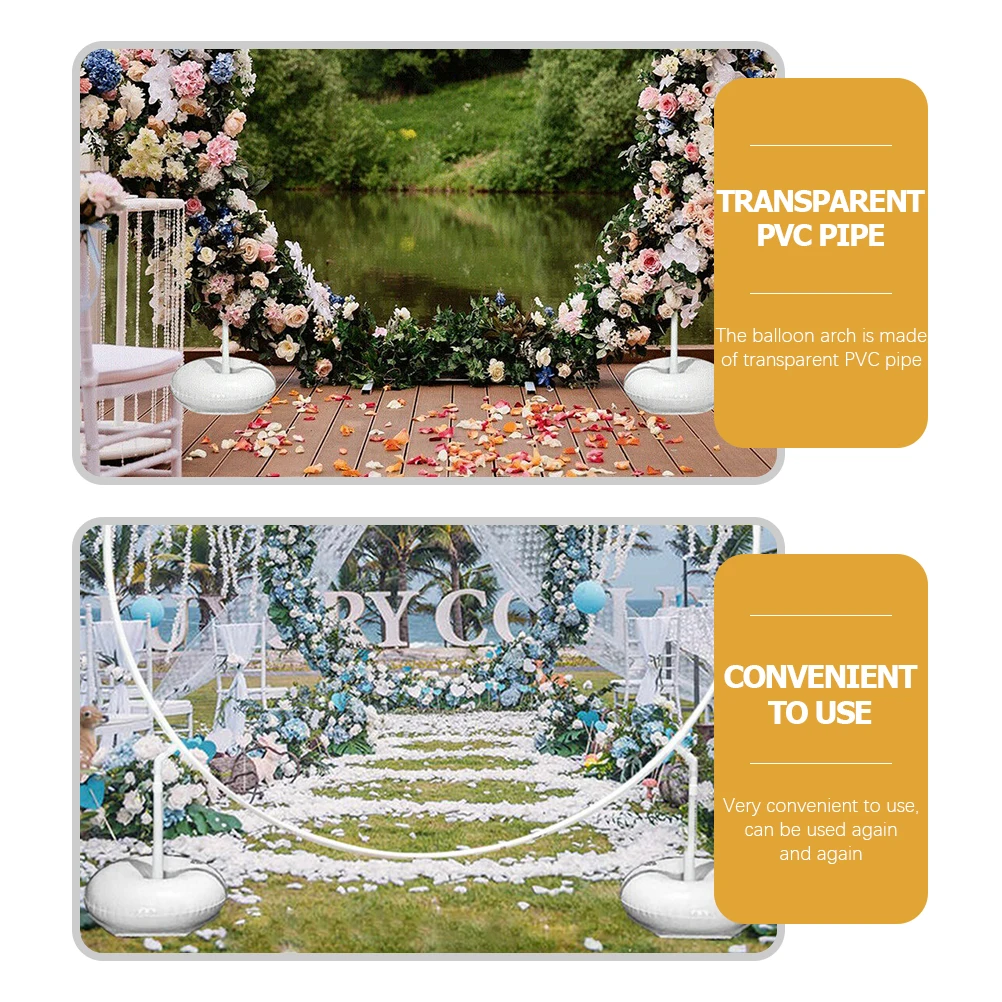 

1set Heavy Duty Balloon Arch Stand Kit With Base Round-Shaped Pvc Flexible Frame For Wedding Birthday Party Decor Balloon Column