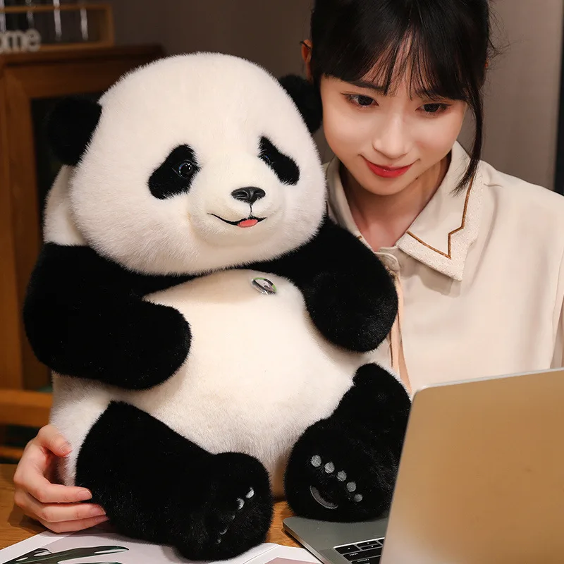 Nieuwste Grote Simulatie Schattige Panda Hanhan Pop Pluche Speelgoed Slaapkussen Bed Knuffel Pop Verjaardagscadeau Pluche Panda Speelgoed