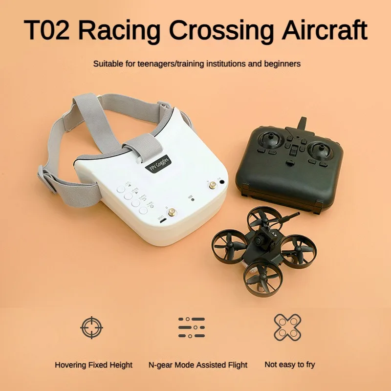 T02 Novice Racing Drone 3 Inch 65mm Brushless Motors Racing Crossing Aircraft Traversal Drone Racing Race Goggles FPV Drone