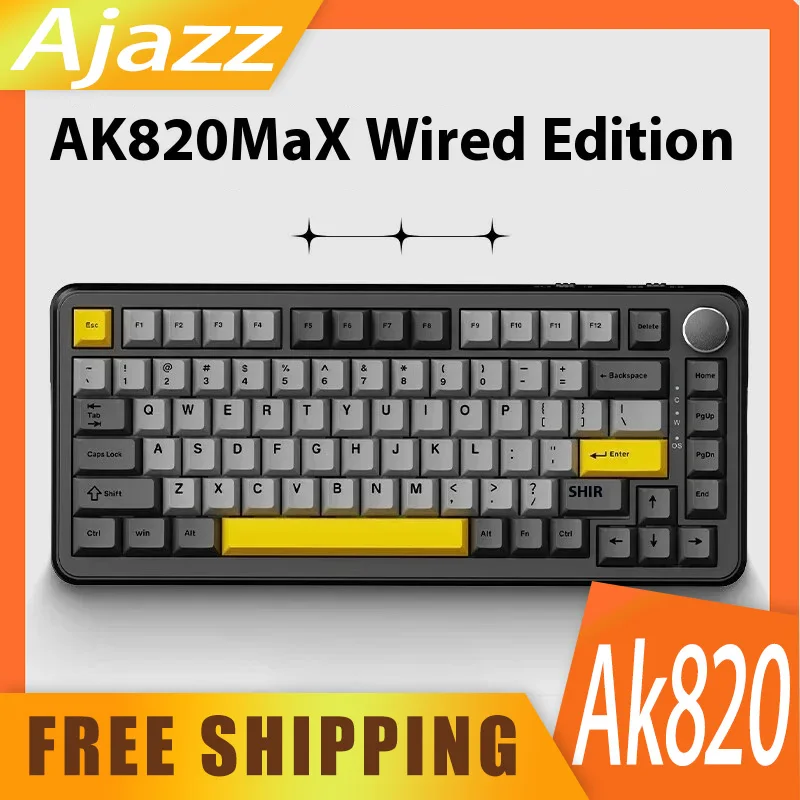 

Ajazz Ak820 Max Keyboard Magnetic Switch Wired/Tri Mode Rgb Hot Swap 4000mah Custom Mechanical Keyboards For Gamer Accessory