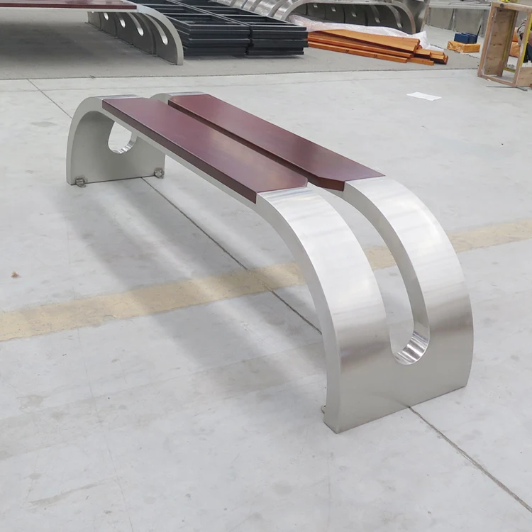 Outdoor Furniture Modern Galvanized Steel Bench Seating Public Garden Iron Long Patio Bench Seat Outside Park Metal Bench Chair