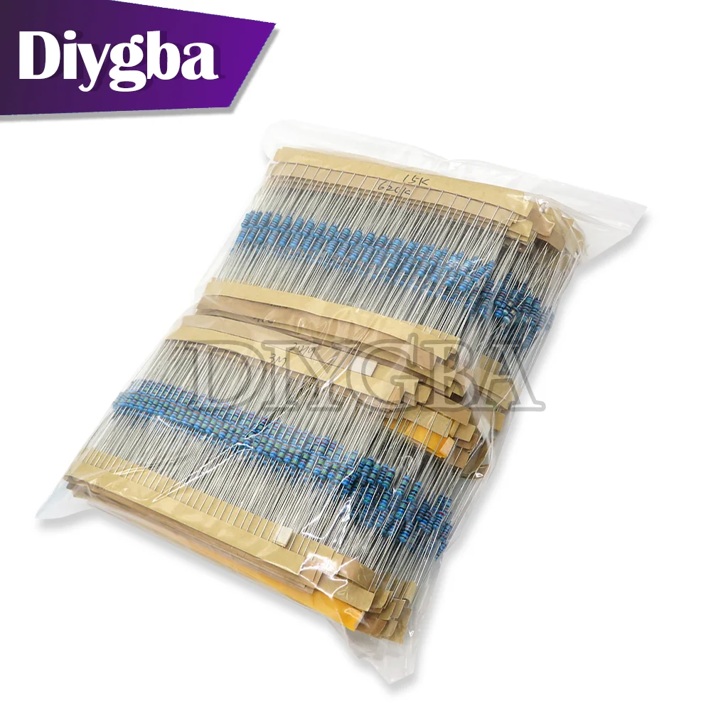 3120PCS/LOT 156 Values 1/4W Power Metal Film Resistor Kit 1R-10M 1% Tolerance Assortment Set samples Pack 