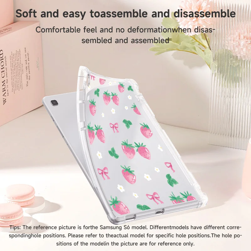 Samsung Galaxy soft back cover, suitable for Tab A7 lite 8.7, S7/S8/S9/S9FE 11, A8 10.5, A9+,S7+/S8+12.4 inch, built-in pen slot