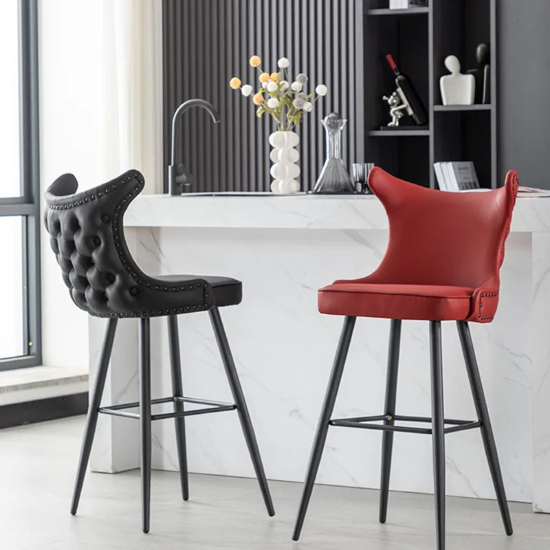 Black Luxury Bar Stool Modern Design Minimalist Metal Recreational Party Chairs Personalized Soft Taburetes De Bar Furniture