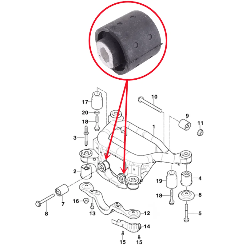 Front Differential Bushing 33176770788 For BMW E46 316i 318i 320i 323i 325i 328i 330i X3 E83 Z4 E85 E86