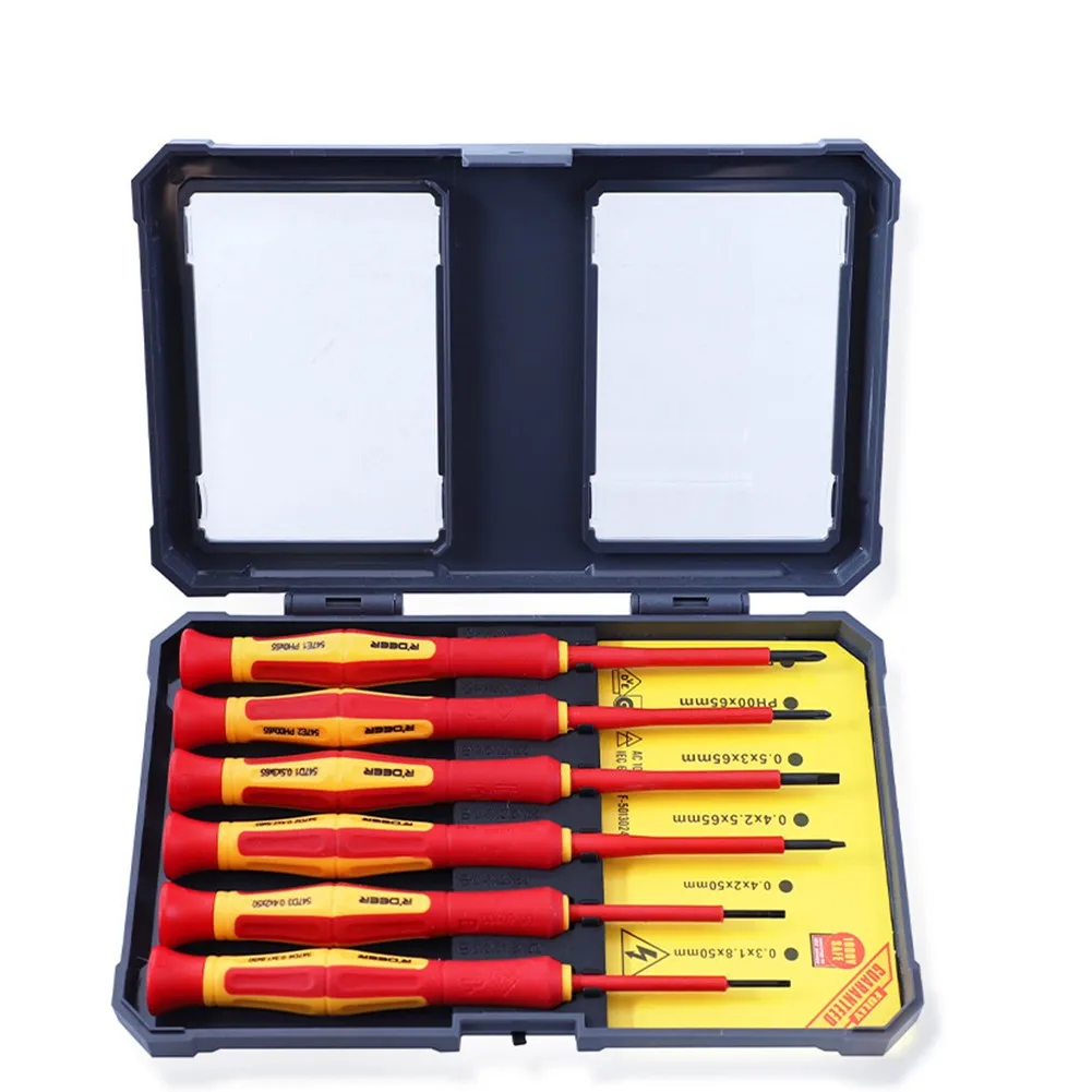 Imagem -02 - Multifuncional Magnetic Precision Chave de Fenda Bit Eletricista Repair Tool Isolados Phillips Fenda Screw Driver em 1000v