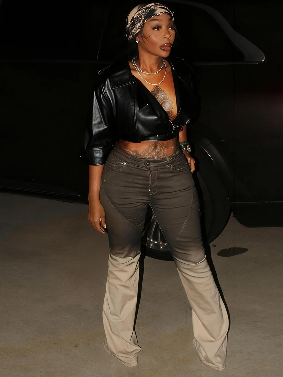 غريب سنور حار فتاة الآسيوية الوجه طوق السائق Sle ort Jaet المرأة Faionable بارد الساخن المظهر البوليستر معطف بولي يوريثان