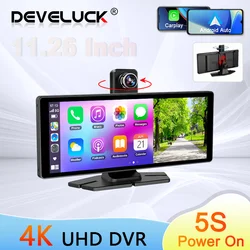 10.26'' 4K Dash Car Camera DVR Apple Carplay Android Auto Front and Rear Video Recorder Monitor Smart Screen Systems Accessories