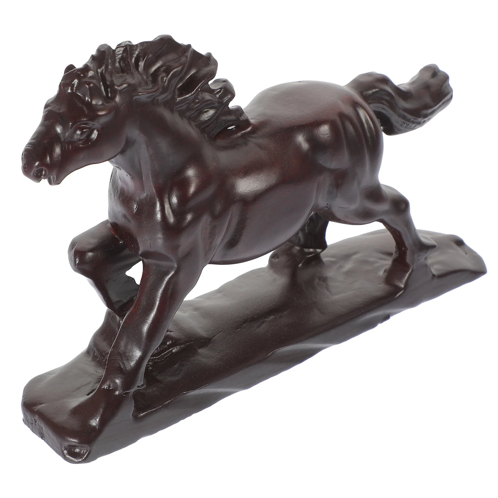 

Wooden Horse Ornament Smooth Surface Versatile Decorative Piece Home Office Horse Ornament Animal Model Adorn Desktop Decor