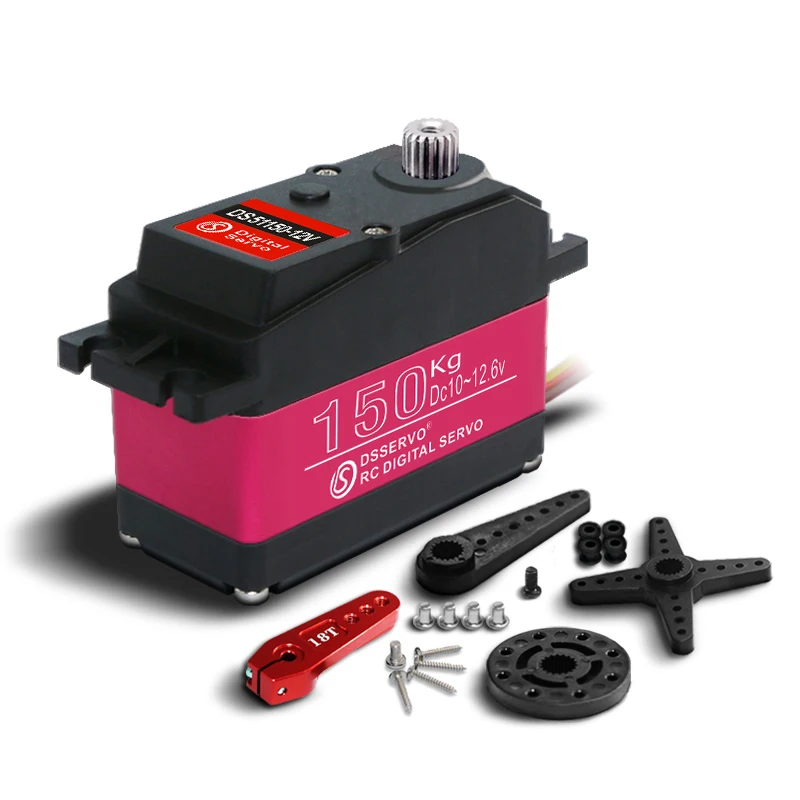 Servo Digital mejorado DS51150, 150Kg, alto par, adecuado para Control remoto, Robot de dirección de coche rm 12V/24V