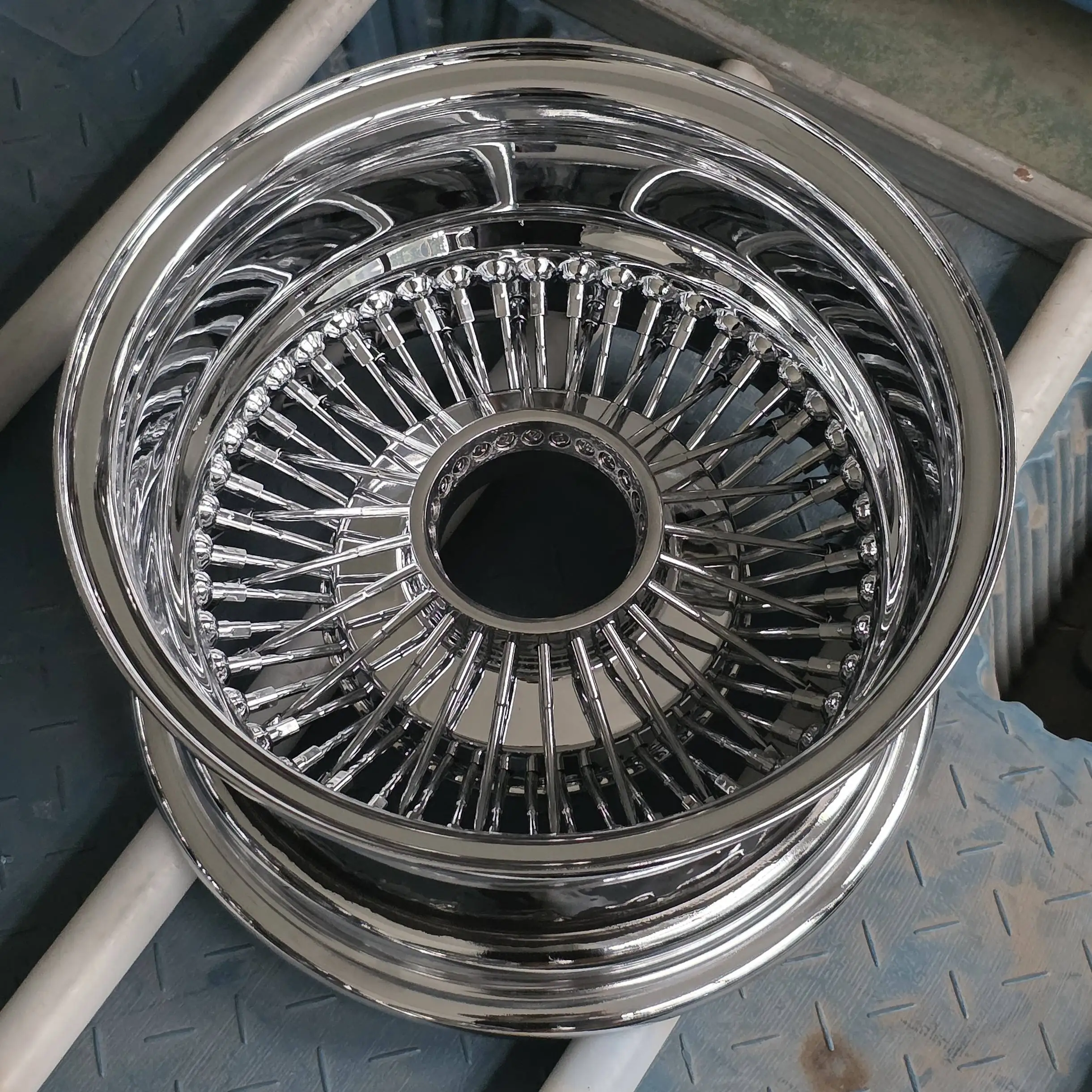 For Chrome Steel Wire Rim Knock Off 13x5.5 13x7 14x6 14x7 15x7 16 -21 22x8 24 Inches Centre Stainless Steel Spoke Wheel