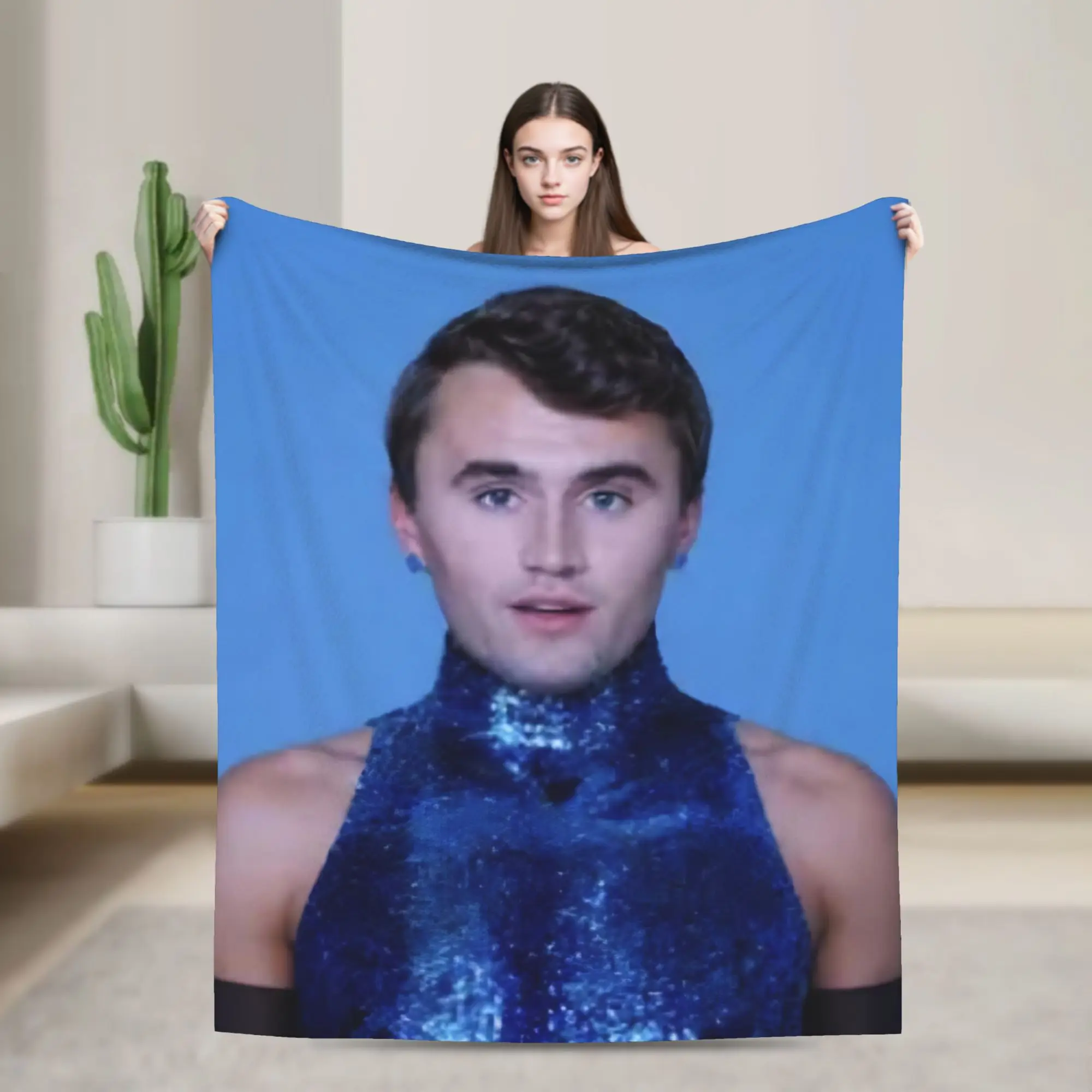 Charlie Kirk Funny Meme  Throw Blanket for Couch  Fuzzy Soft Plush Blanket 50x60 Inches Multi-size Bedspreads for All Seasons