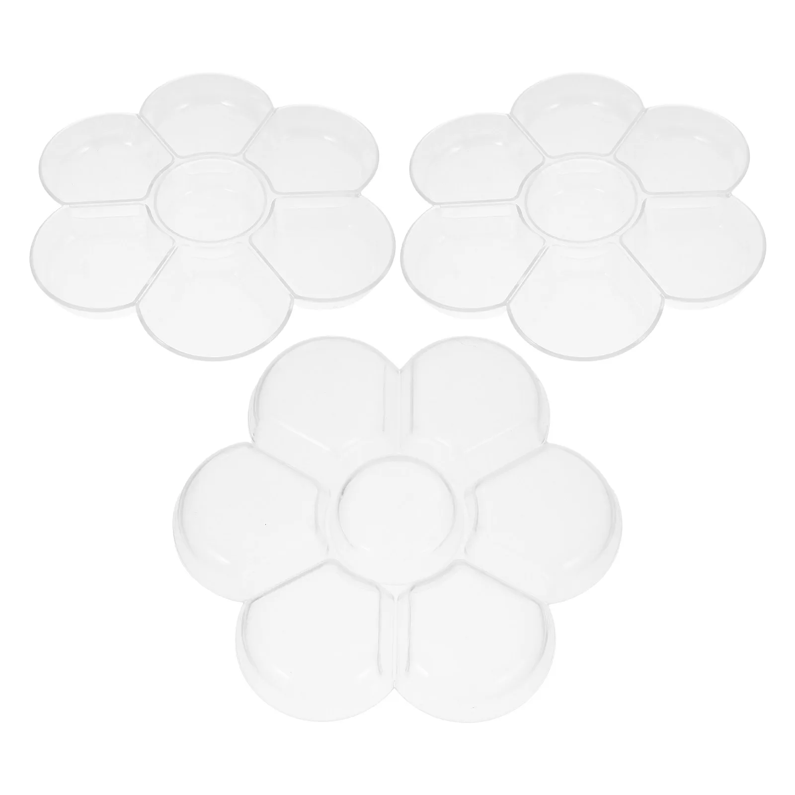 

3 Pcs Transparent Palette Oil Painting Plate Tray Watercolor Clear Plates Gouache Student