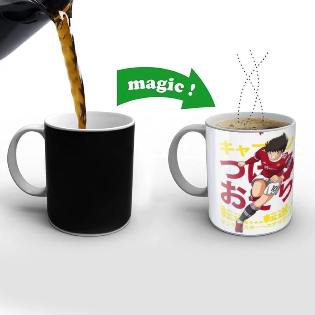 C-Captain_Tsubasa Cartoon Friends Birthday Gifts Color Changing Magic Ceramic Creative Coffee Mugs Tea Cups