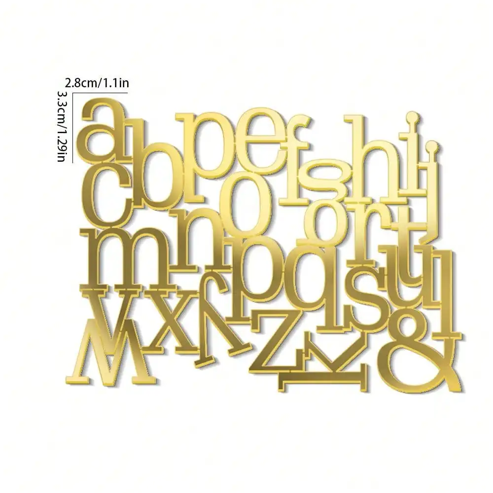 1set Goldene Spiegel Acryl A-Z Englisch Buchstaben Alphabet Kuchen Dekorieren für Geburtstag Party Hochzeit DIY Dekoration Kuchen Topper ﻿ – Detail 11